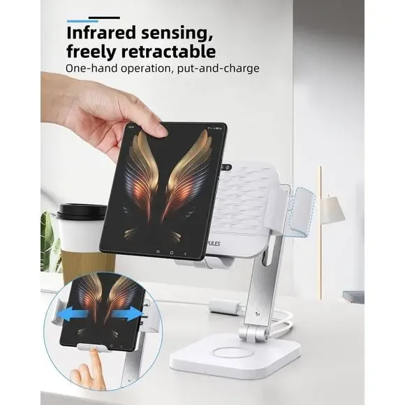 Wireless Charger Stand for Z Fold 7/6/5/4/3, Aluminium Alloy Charging Station [3 - Picture 2 of 6